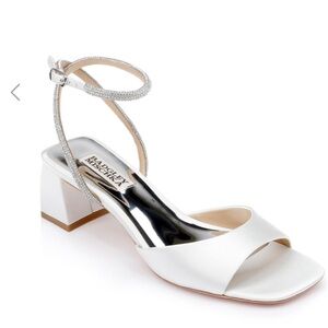 Badgley Mischka White Satin wedding Shoes